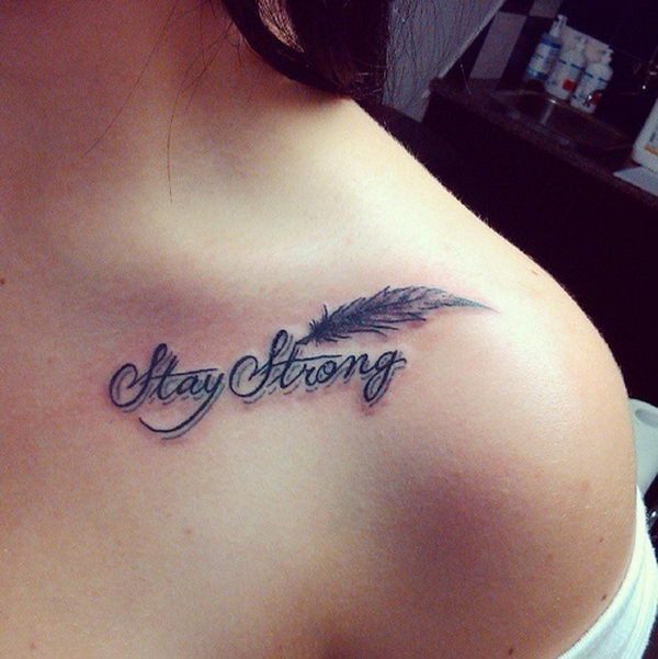 Stay Strong Lettering Tattoo