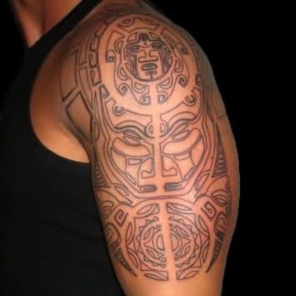 Stunning Aztec Shoulder Tattoo