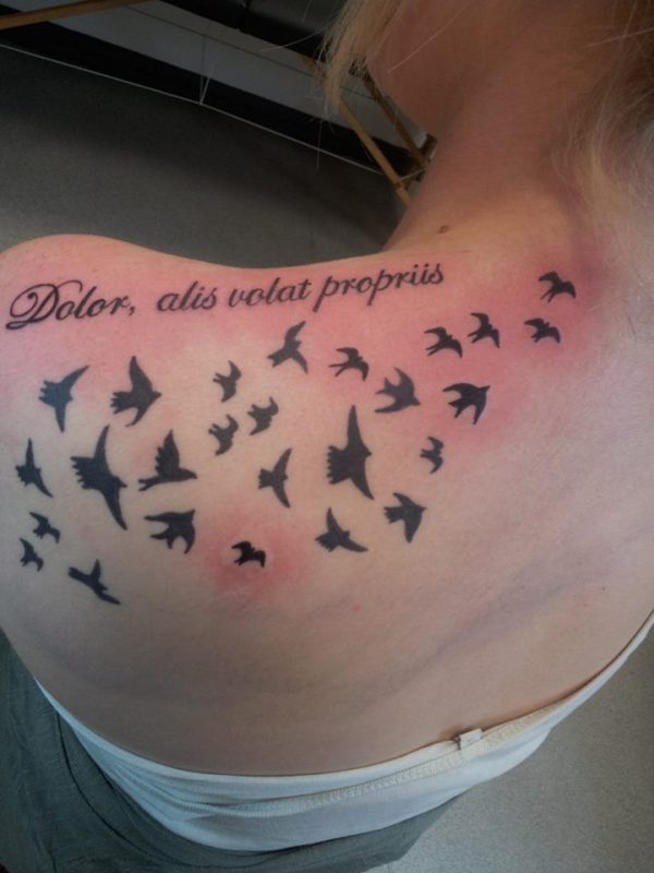 Stunning Birds Tattoo On Shoulder
