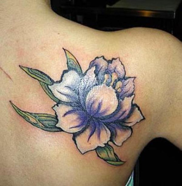 Stunning Blue Flower Tattoo