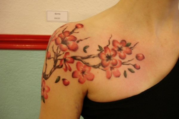 Stunning Cherry Blossom Tree Tattoo Design