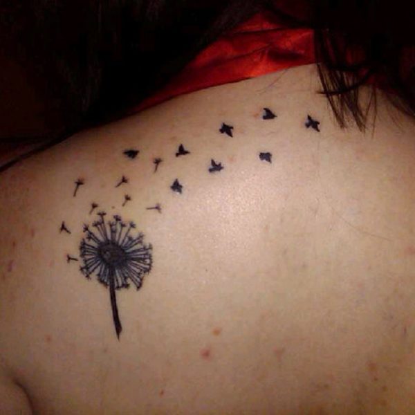 Stunning Dandelion Birds Tattoo Design