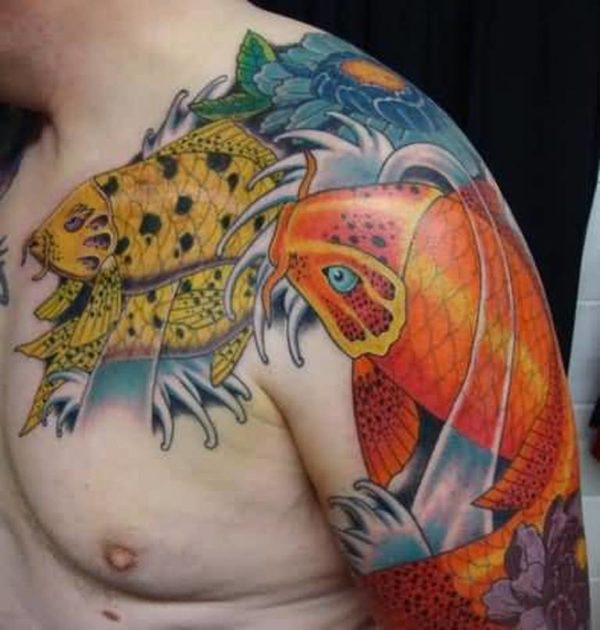Stunning Fish Shoulder Tattoo Design