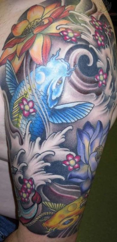 Stunning Fish Shoulder Tattoo