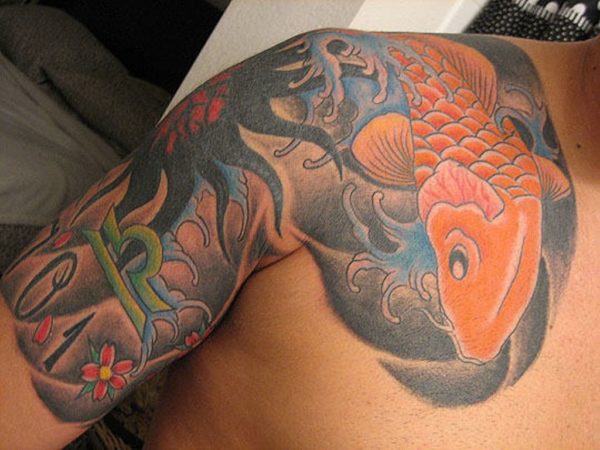 Stunning Fish Tattoo On Shoulder