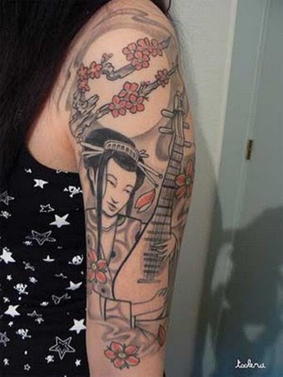 Stunning Geisha Ghost Tattoo