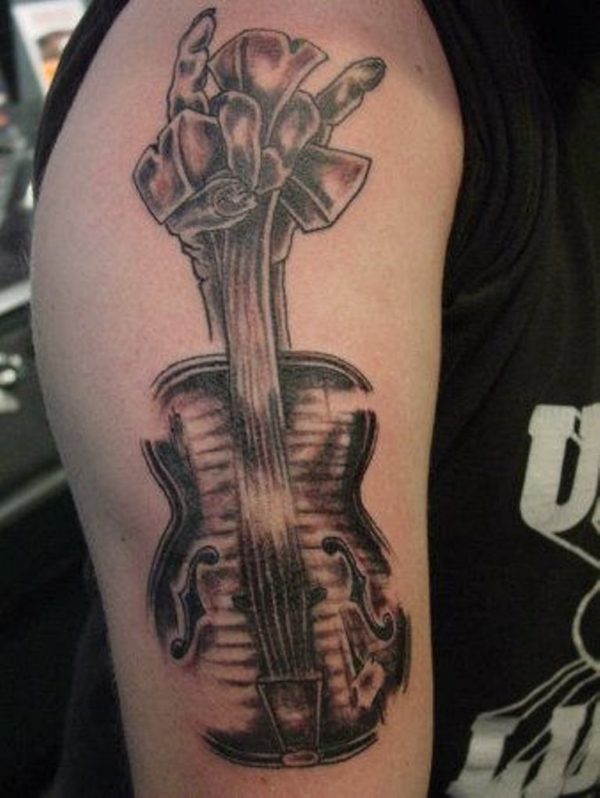 Stunning Guitar Tattoo Design