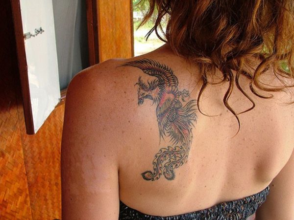 Stunning Phoenix Tattoo Design For Shoulder