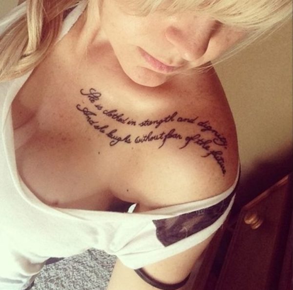 Stunning Quote Shoulder Tattoo