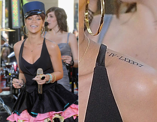 Stunning Rihanna Shoulder Tattoo