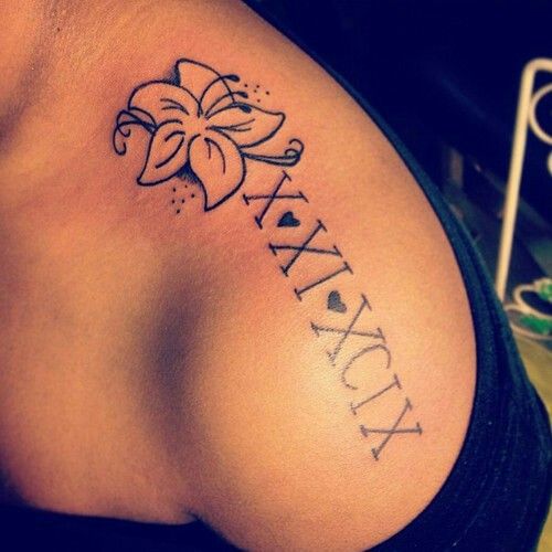 Stunning Roman Numeral Tattoo On Left Shoulder