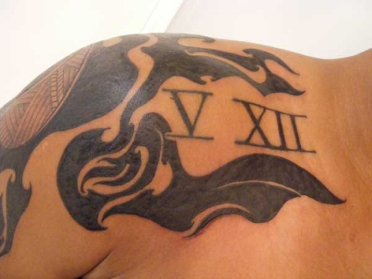 63 Lovely Roman Numeral Shoulder Tattoos.