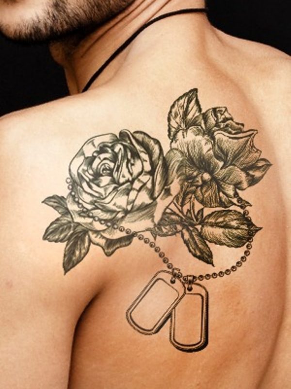 Stunning Roses Shoulder Tattoo Design