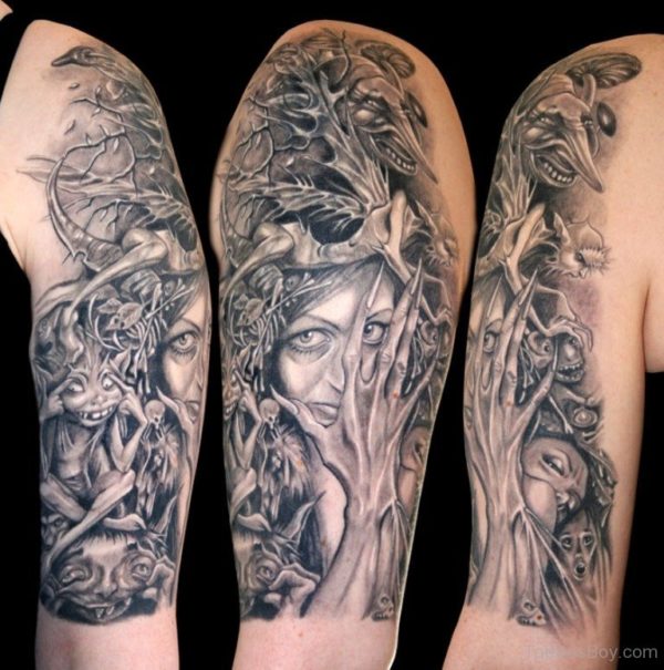 Stunning Sleeve Shoulder Tattoo