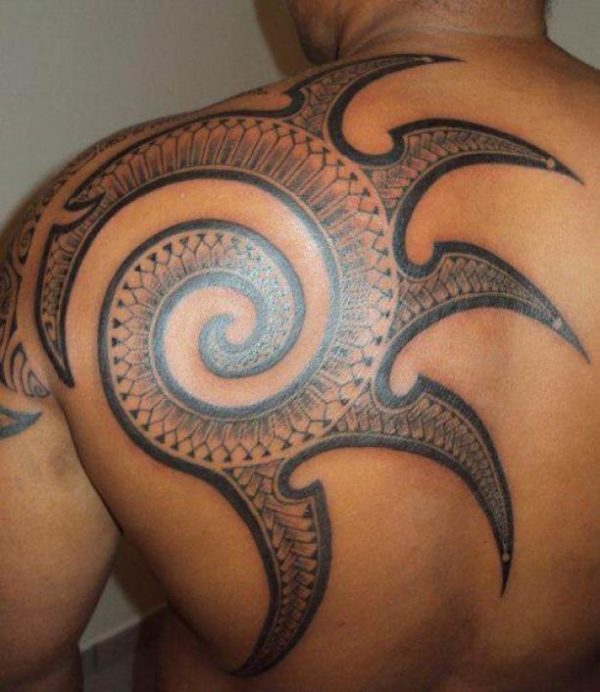 Stunning Sun Shoulder Blade Tattoo
