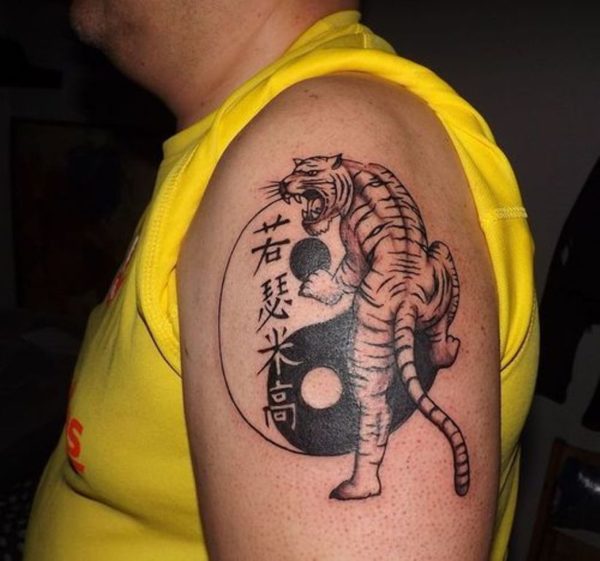 Stunning Tiger Yin Yang Tattoo