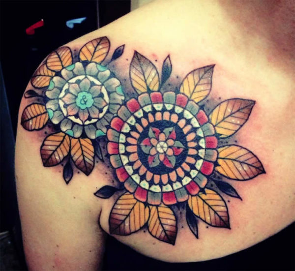 Stunning Traditional Flower Tattoo