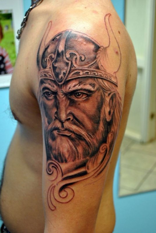 Stunning Viking Shoulder Tattoo Design