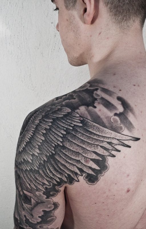 Stunning Wings Shoulder Tattoo