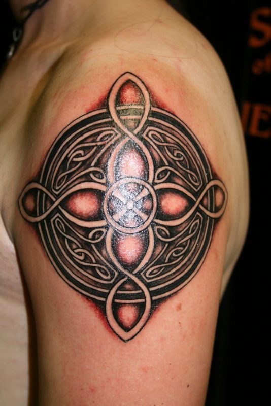 Stylish Celtic Tattoo On Left Shoulder