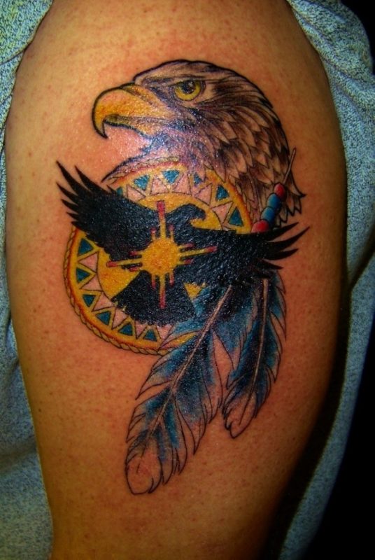 Stylish Eagle Tattoo On Left Shoulder