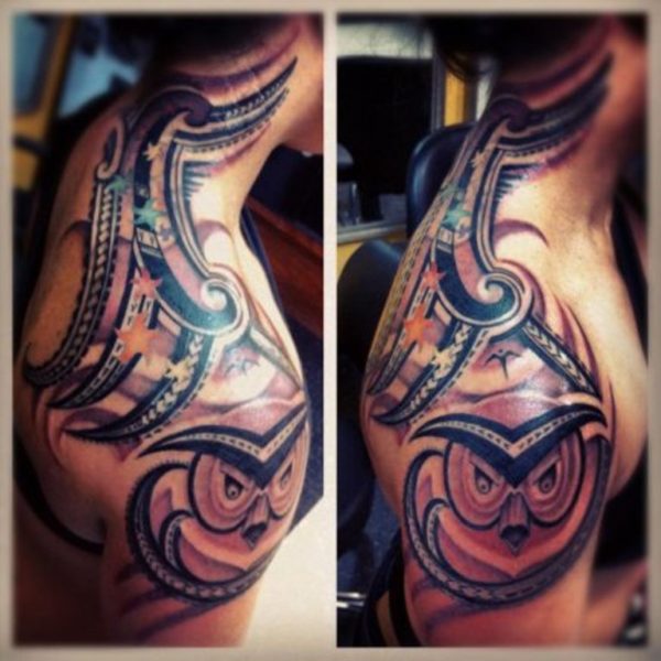 Stylish Maori Shoulder Tattoo