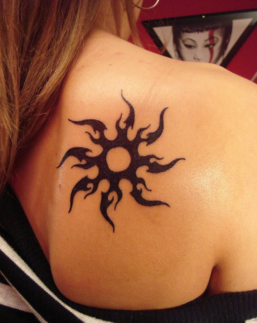 Stylish Tribal Sun Tattoo