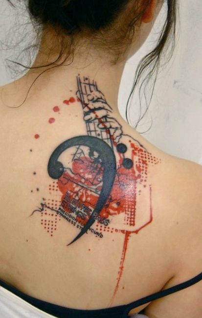 Stylish Music Tattoo Design