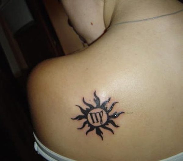 Sun And Virgo Symbol Tattoo