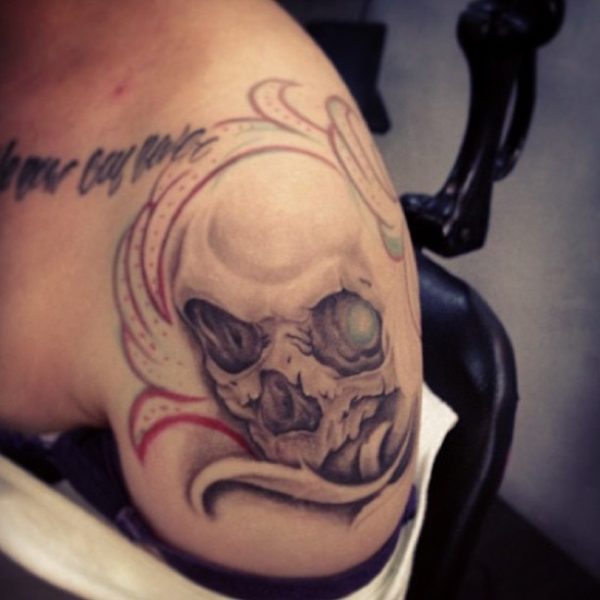 Supernatural Skull Shoulder Tattoo