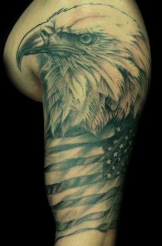 Sweet American Eagle Shoulder Tattoo