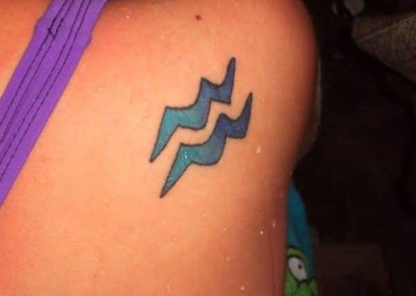 Sweet Aquarius Shoulder Tattoo