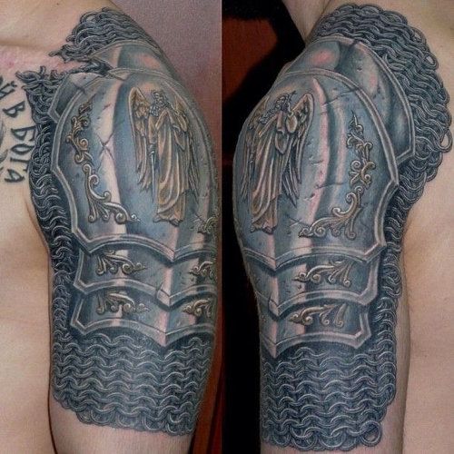 Sweet Armour Shoulder Tattoo Design