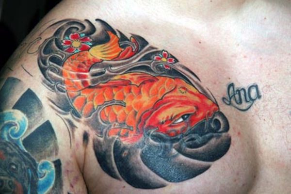 Sweet Fish Designer Tattoo On Shoulder