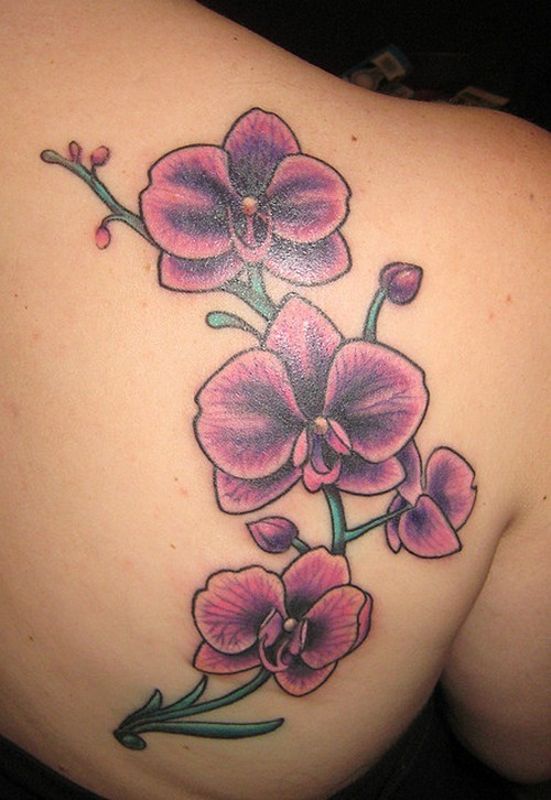 Sweet Flower Shoulder Blade Designer Tattoo