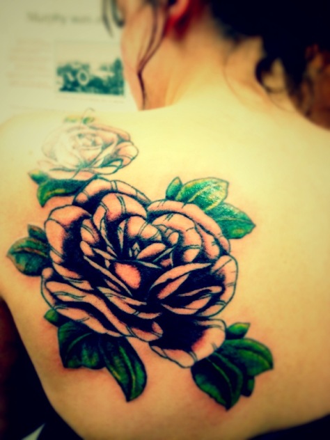 Sweet Flower Shoulder Blade Tattoo Design