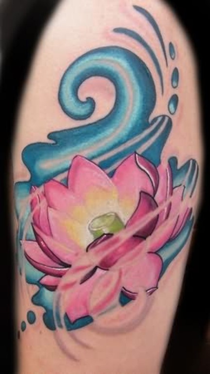 Sweet Flower Tattoo On Shoulder 