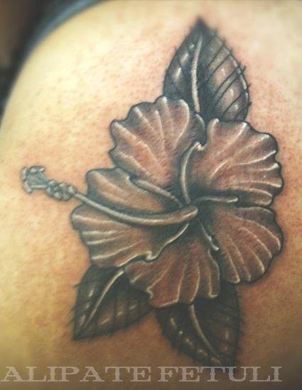 Sweet Hibiscus Flower Tattoo On Shoulder !