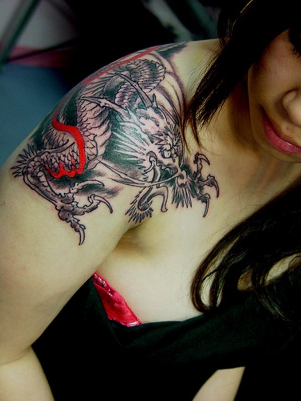 Sweet Japanese Shoulder Dragon Tattoo