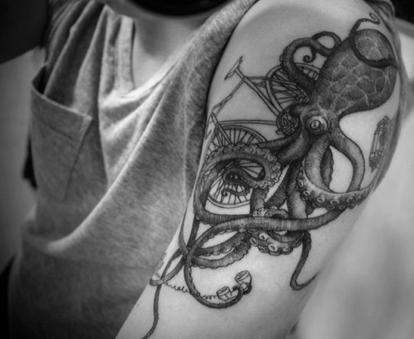 Sweet Kraken Tattoo On Shoulder