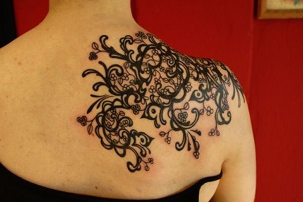 Sweet Lace Shoulder Tattoo Design