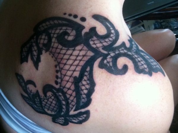 Sweet Lace Shoulder Tattoo