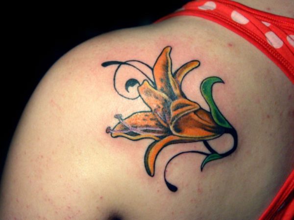 Sweet Lily Flower Tattoo 