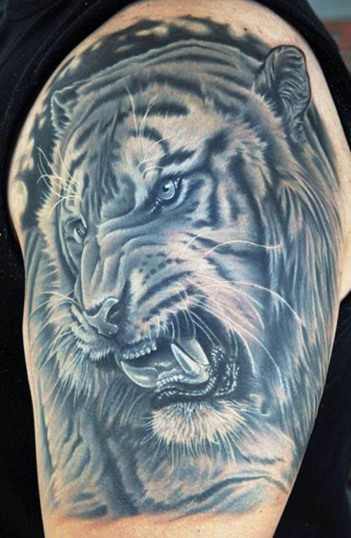 Sweet Lion Face Tattoo For Men