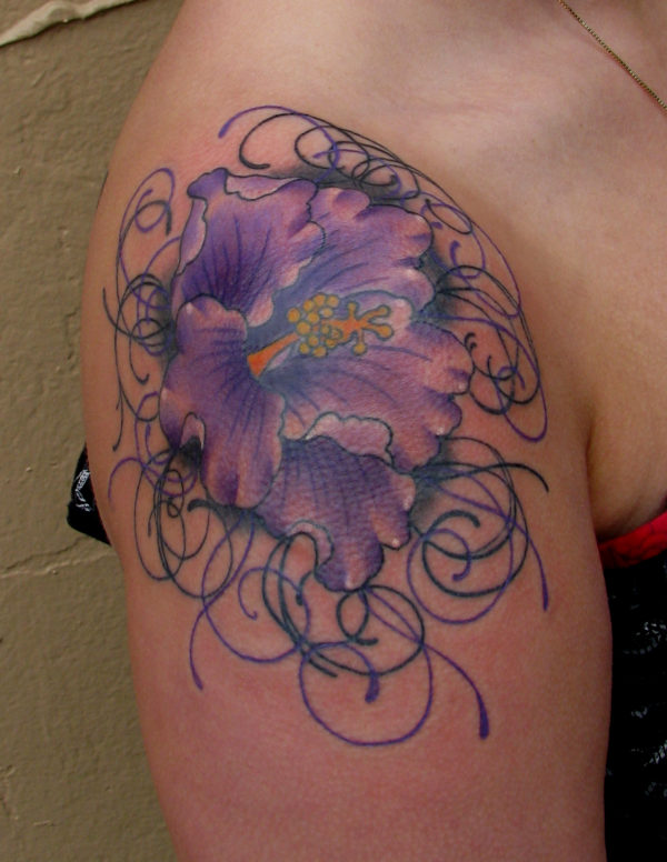 Sweet Shoulder Flower Tattoo