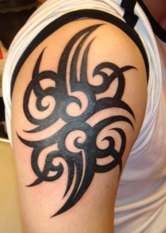 Sweet Tribal Shoulder Tattoo Design