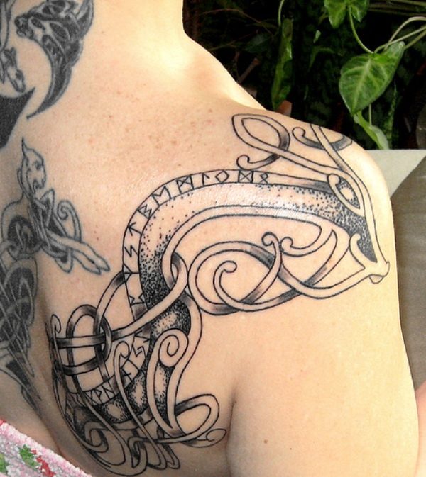 Sweet dragon Celtic Shoulder Tattoo