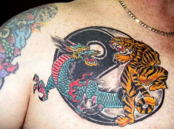 Tiger And Dragon Yin Yang Tattoo