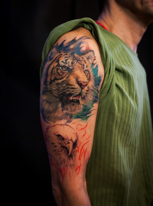 Tiger And Eagle Tattoo