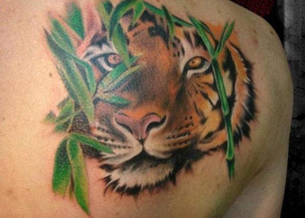 Tiger Shoulder Tattoo Design